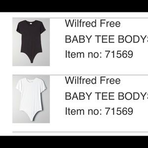 ARITZIA Wilfred baby tee bodysuit black sz s